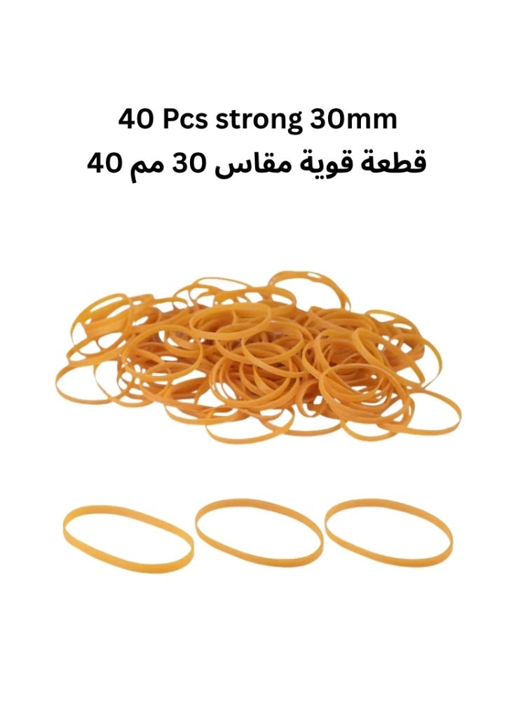 Rubber Bands Strong Elastic Bands for Office, Home & Packaging 40 Pcs  30mm - Image 1