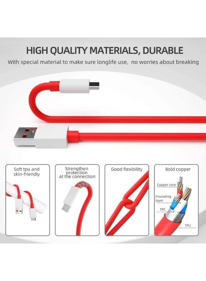 YD Original 30W Warp Type C Dash Cable for OnePlus 8 / 7T / 7T Pro / 7 Pro & Fast Charging for OnePlus 7 / 6T / 6 / 5T / 5 / 3T / 3 & All Other Type C Device [Cable Only] BG983B54 - Image 4