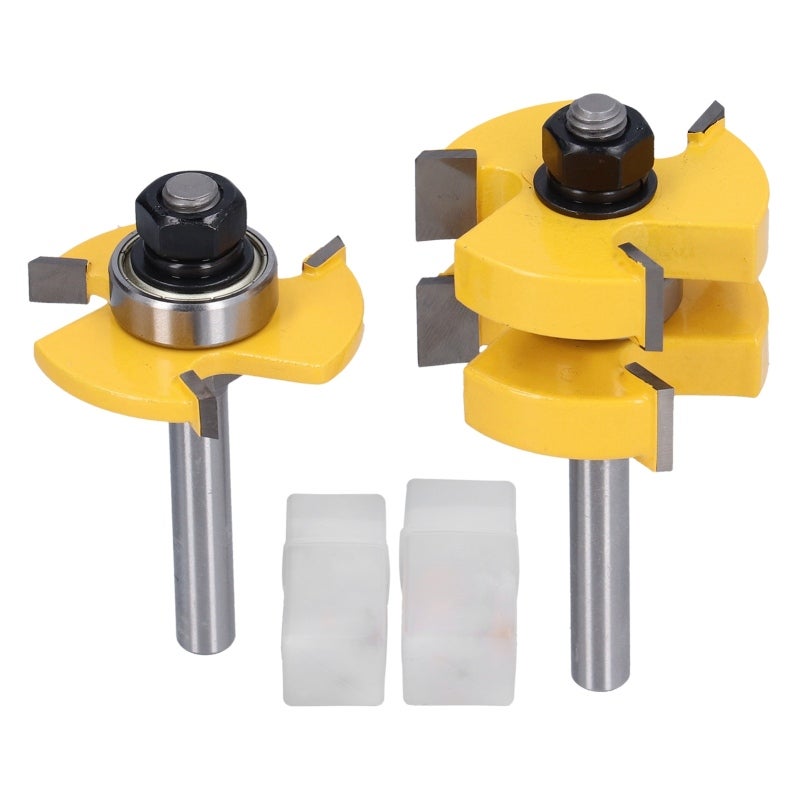 Tongue Groove Router Bit: 8mm Shank Carbon Steel Heat Resistant PTFE Coating - Clean Accurate Chip-Free Cuts Wood Joint Router Bit for Professional And Amateur Woodworking Projects - Image 1