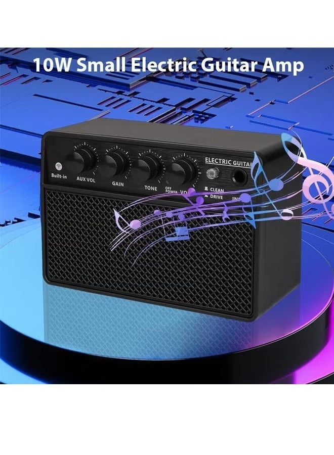WALALLA Guitar Amplifier Small Electric Guitar Amp 10W Mini Portable Guitar Practice Speaker for Daily Practice Street Performances Rechargeable Portable Audio Supports BT/Headphone Connection 6.35mm Interface Plug - Image 3