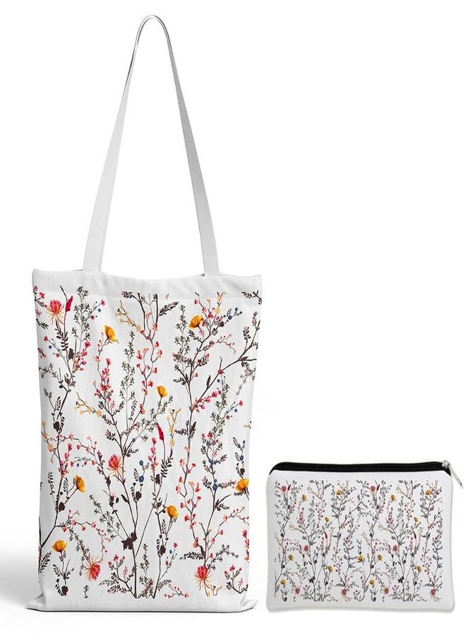 TrendoPrint Makeup Bag with Zipper Tote Bag with 15kgs Capacity (14x16inches) Multi-Purpose Bag, Sturdy Canvas Bag For Shopping, Groceries & College For Girls & Womens (DWT22) - Image 1