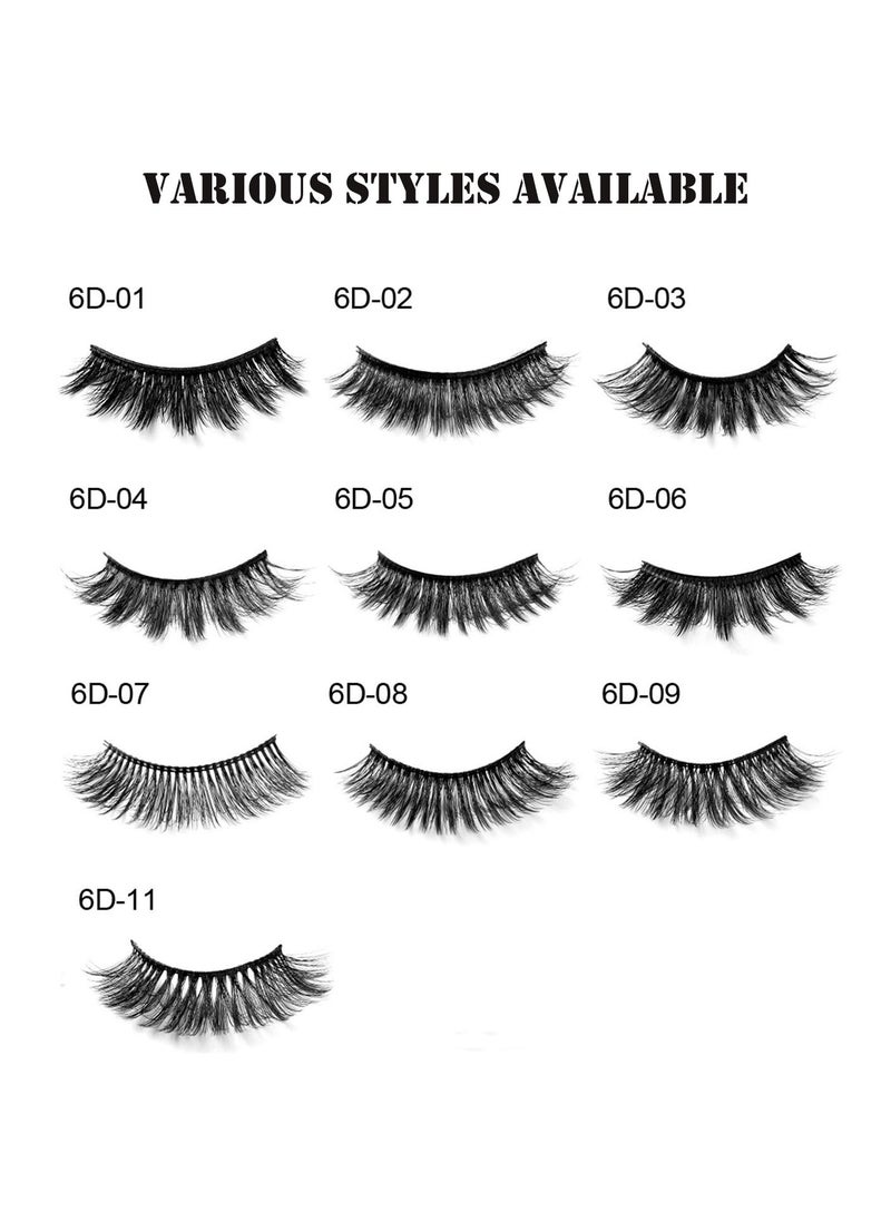 5 Pairs 6D Natural Fluffy Fake Lashes, Reusable Waterproof Glue Free Hand-made Dramatic Thick Crossed Cluster Fake Lashes, Soft Long Lashes Pack for Makeup