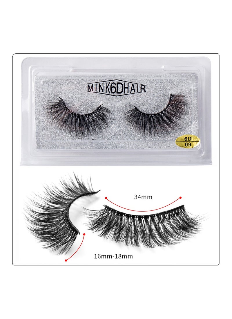 5 Pairs 6D Natural Fluffy Fake Lashes, Reusable Waterproof Glue Free Hand-made Dramatic Thick Crossed Cluster Fake Lashes, Soft Long Lashes Pack for Makeup