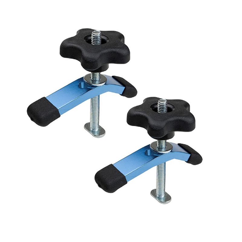 POWERTEC 71389 T-Track Mini Hold-Down Clamp, 3-5/8" L x 3/4" W – 2 Pack,Blue Black - Image 1