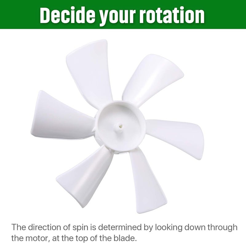 RUSFOL 2 Pack 6“ Replacement White Vent Fan Blades for RV Bathroom Vent Fan, Fits for Heng's, Elixir, Ventline and Jensen Roof vents&Range Hoods or any 12 Volt Motor With a 0.094-inch D-shaped Shaft - Image 4