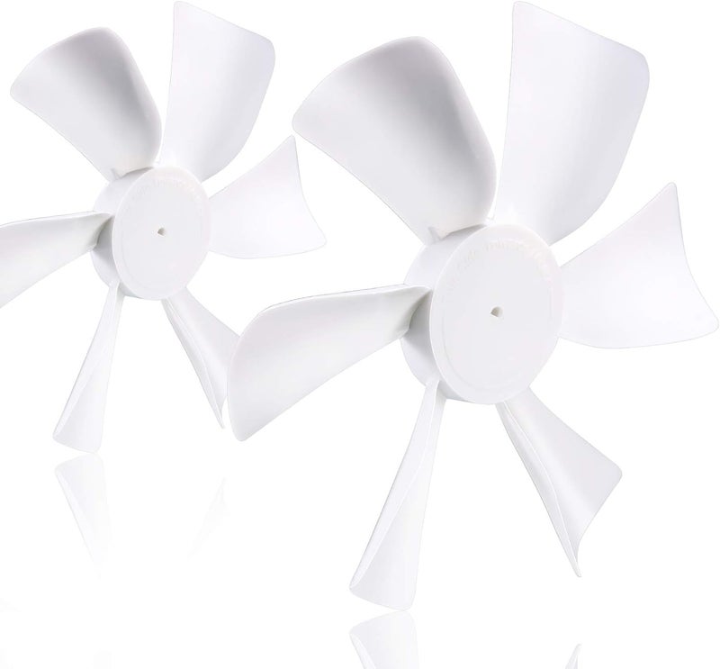 RUSFOL 2 Pack 6“ Replacement White Vent Fan Blades for RV Bathroom Vent Fan, Fits for Heng's, Elixir, Ventline and Jensen Roof vents&Range Hoods or any 12 Volt Motor With a 0.094-inch D-shaped Shaft - Image 1