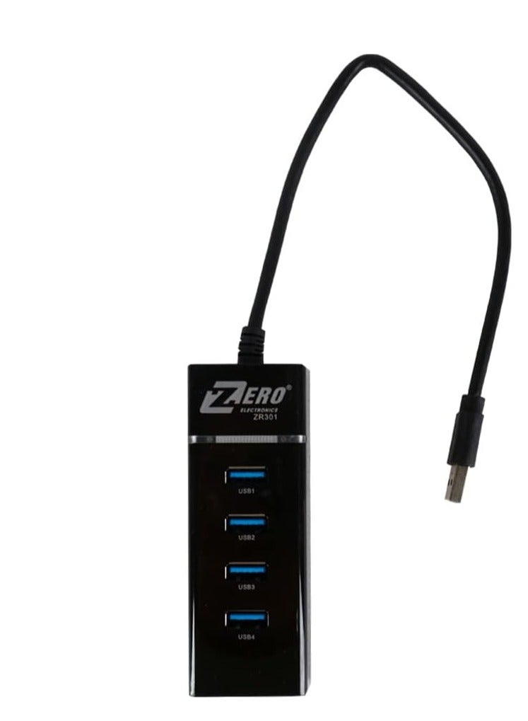 Zero Hub USB 3.0 ZR301 by Zero – 4 Ports | 5Gbps Speed | 30cm Cable | Sleek & Fast  - Image 2