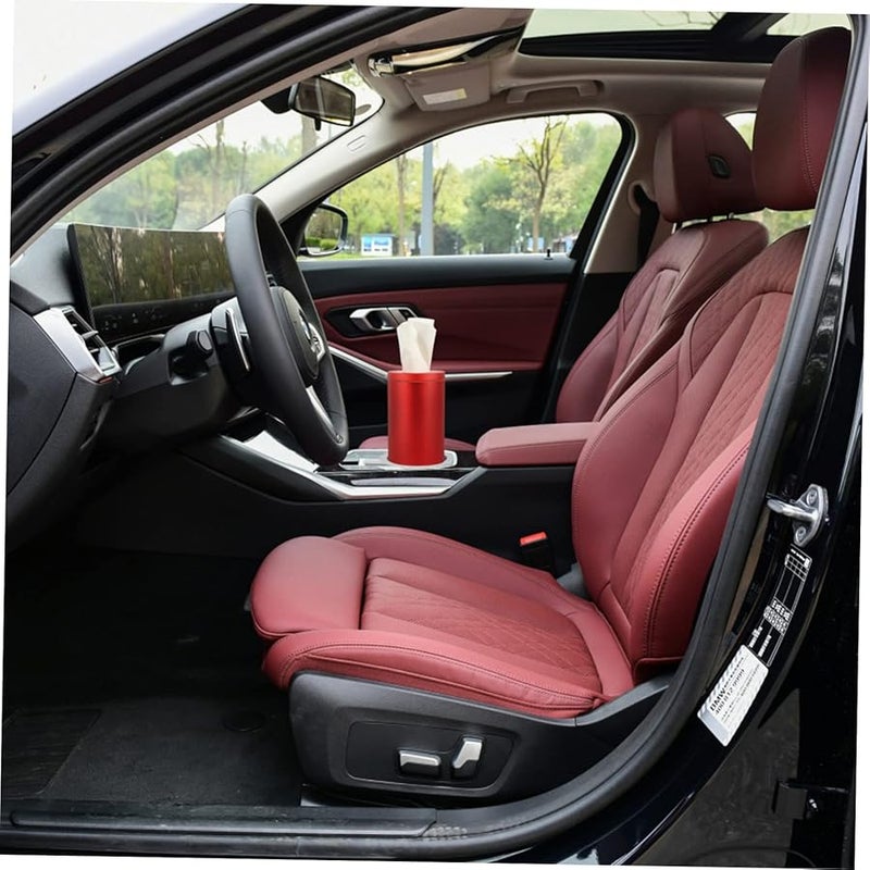 VALICLUD Round Car Tissue Box Holder Compact Design for Travel Home and Office Use - Image 4