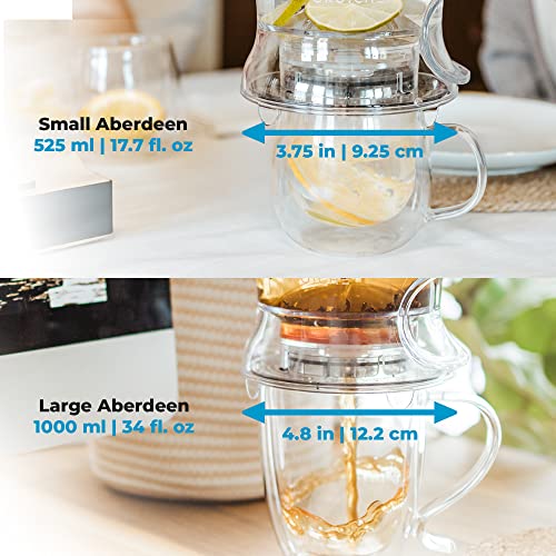 GROSCHE Aberdeen Tea Infuser Teapot & Smart Tea Maker - BPA-Free, Drip-Free Design | Coaster | Easy Brew | Easy Clean Steeper | Loose Leaf Brewing - Stylish Design | 17.7 oz - 1000 ml - Image 4