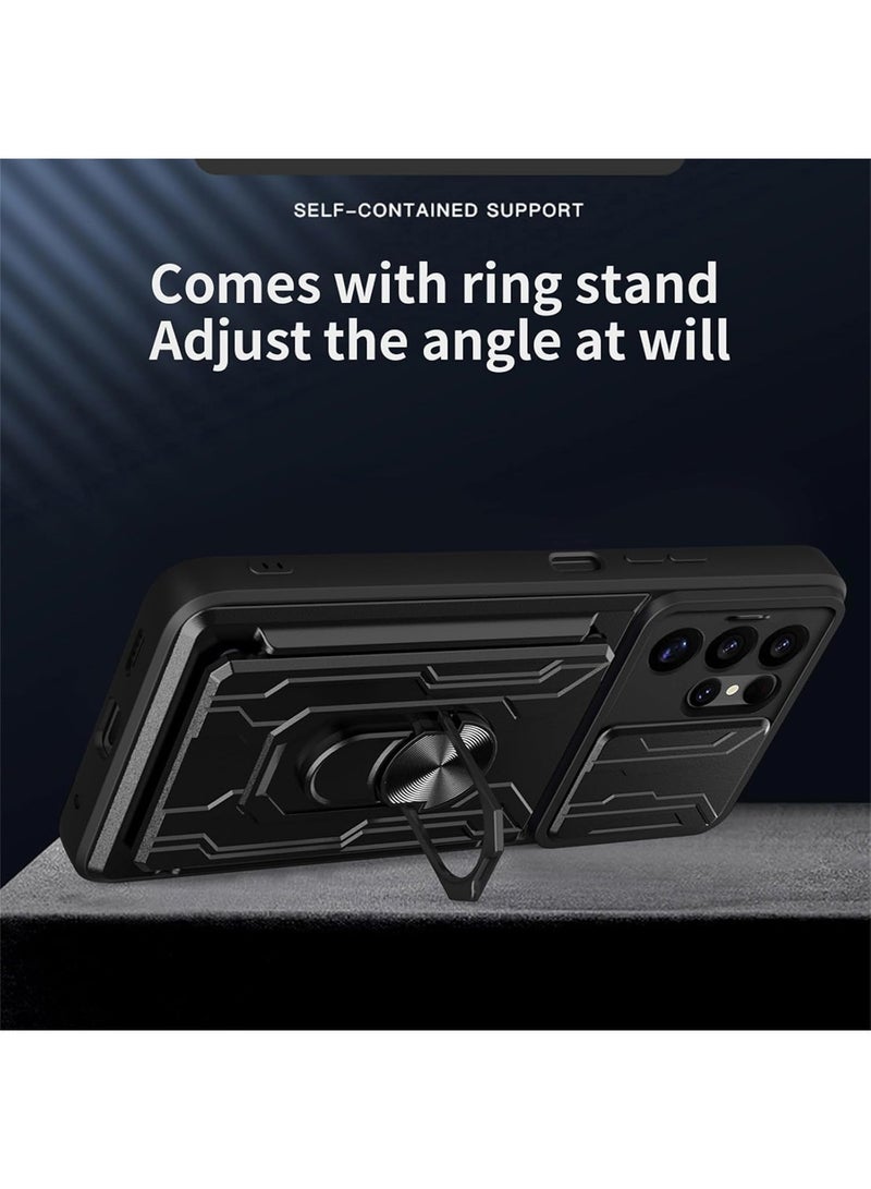 Techie Samsung Galaxy S25 Ultra Slide Armor Case with 360° Ring, Magnetic Stand, Card Holder, Camera Shield & Mil-Grade Drop Protection - Image 5