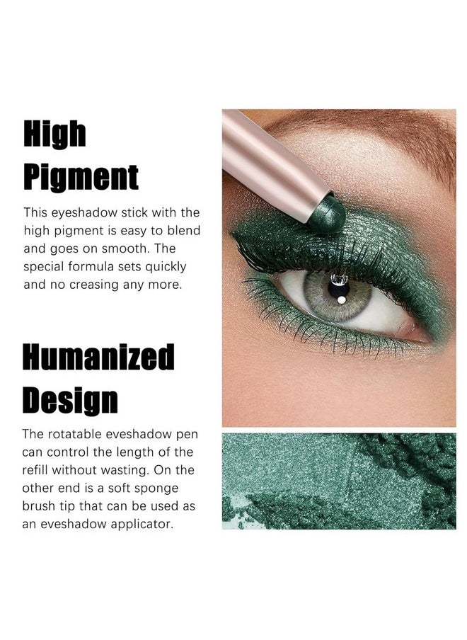 Melemando Melemando Eyeshadow Stick Set 12 PCS High Pigmented Cream Matte Eyeshadow Pen Waterproof Long Lasting Shimmer Eyeshadows Stick with Soft Brush  - Image 4
