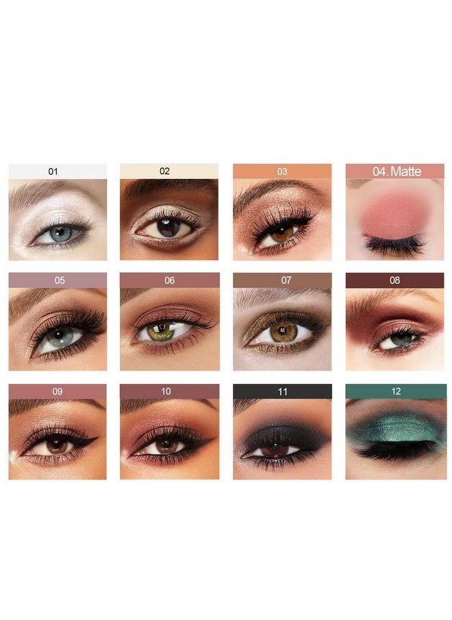 Melemando Melemando Eyeshadow Stick Set 12 PCS High Pigmented Cream Matte Eyeshadow Pen Waterproof Long Lasting Shimmer Eyeshadows Stick with Soft Brush  - Image 3