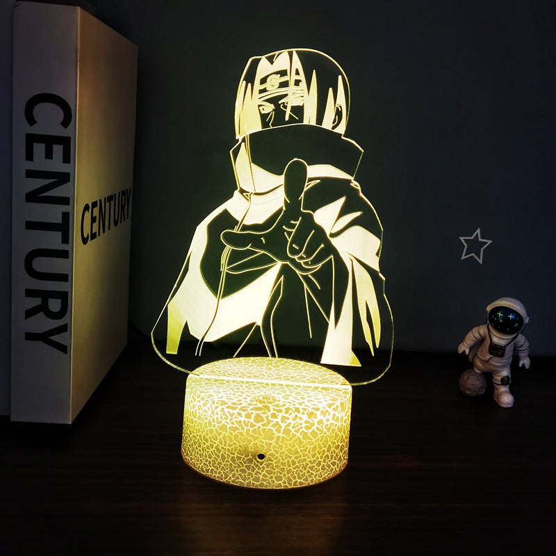 Naruto 3D Uchiha Itachi LED Night Light Touch Remote USB USB three-color button switch