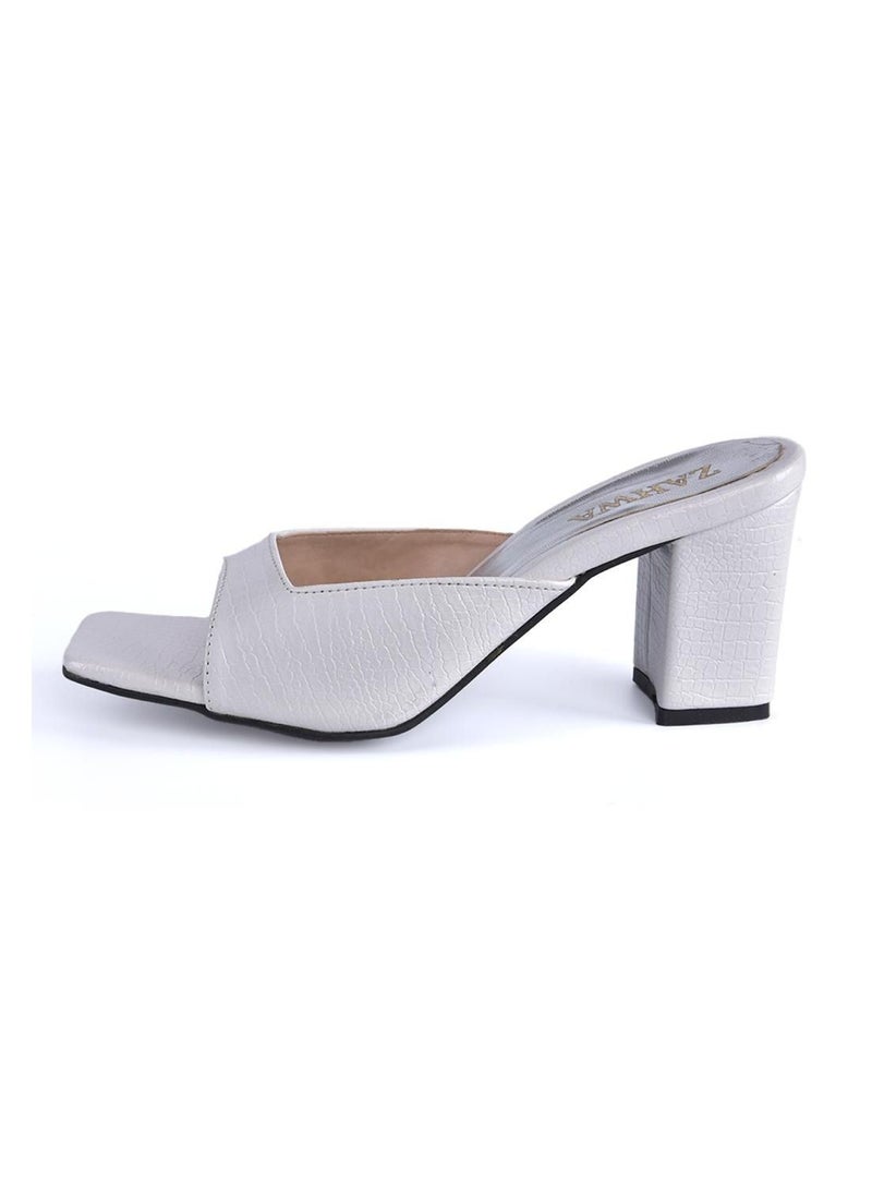 Zahwa - Heeled Sandal Crocodile Strap - Image 1