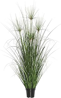 Vickerman Everyday 36" Artificial Green Brushed Grass with Black Plastic Pot - Faux Grass Plant Decor - Home Or Office - Image 1