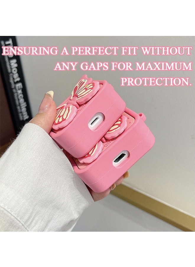 AirPods 3 Case Cover with erfly Holder, PVC Shock and Drop Protective Headphone Case (Pink) - Image 3