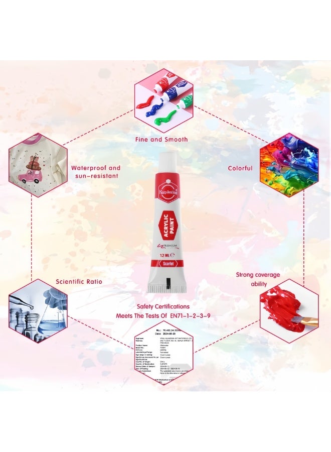 كيب سمايلنج ألوان أكريليك 12 لون × 12 مل – جودة عالية للرسم والأعمال الفنية - Image 4