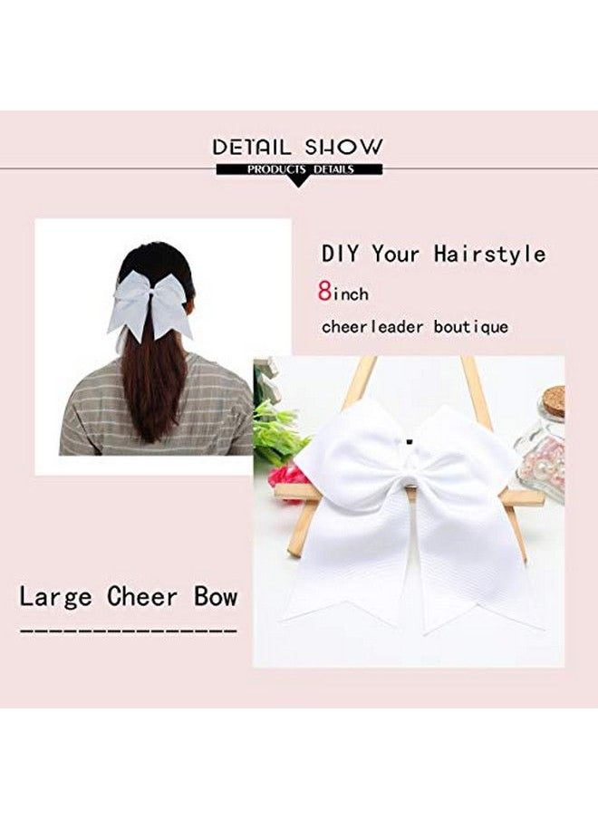 CN - Large Cheer Bow 8" Girls Ponytail Holders Jumbo Teams Cheerleaders Hair Bows Competition Sports Elastic Hair Ties Accessories - Image 1