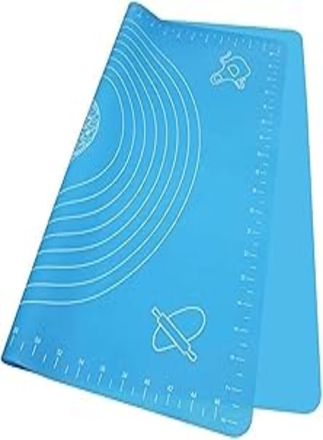 Extra Large Silicone Baking Mat for Pastry Roll with Measurement Marks, Heat Resistant Reusable Baking Mat for Housewives, Blue 1pc 50 * 40cm