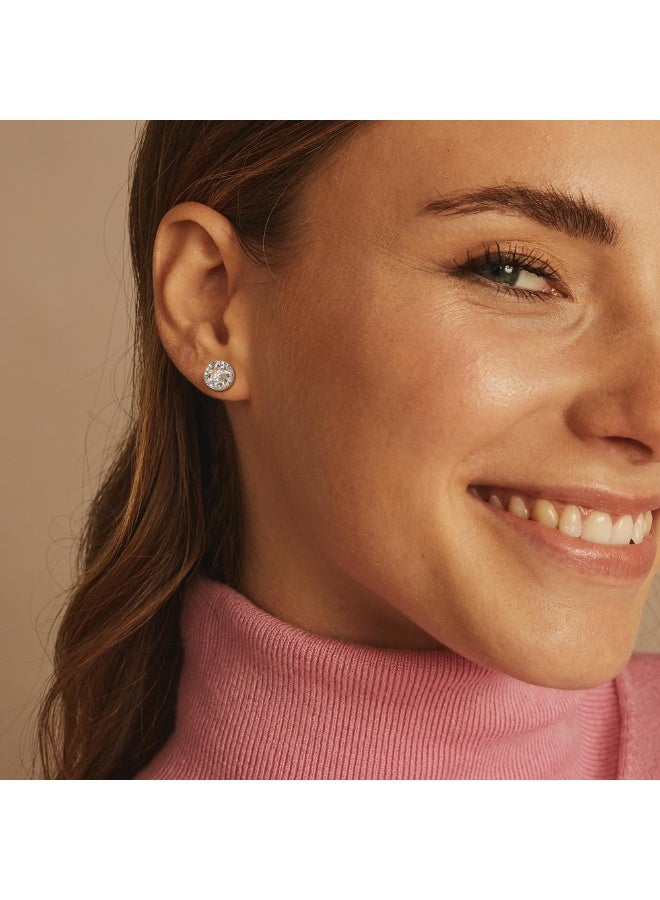 أقراط هالو مرصعة بالذهب عيار 8 قيراط، مطلية بالذهب عيار 8 قيراط، مرصعة بالزركونيا المكعبة، دائرية ومربعة الشكل، طقم أقراط مرصعة بالماس للنساء والرجال. - Image 2