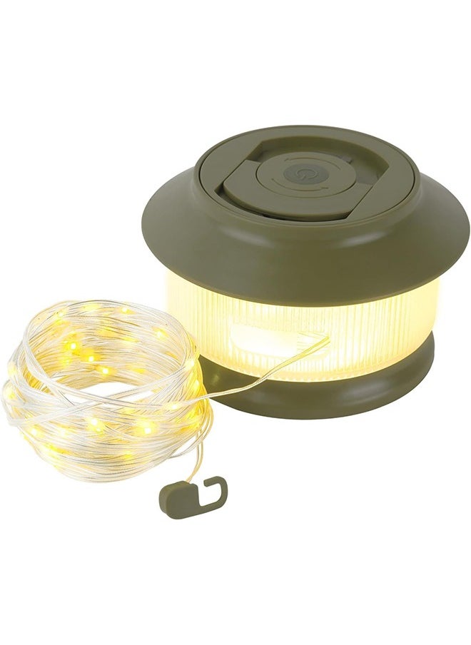 MVAQKLM  - LED Camping String Lights,20m Waterproof Outdoor Lights with 5 Lighting Modes,Rechargeable 3000mAh USB-C charging,2 in 1 Portable String Lights for Yard, Garden, Camping, Party - Image 1