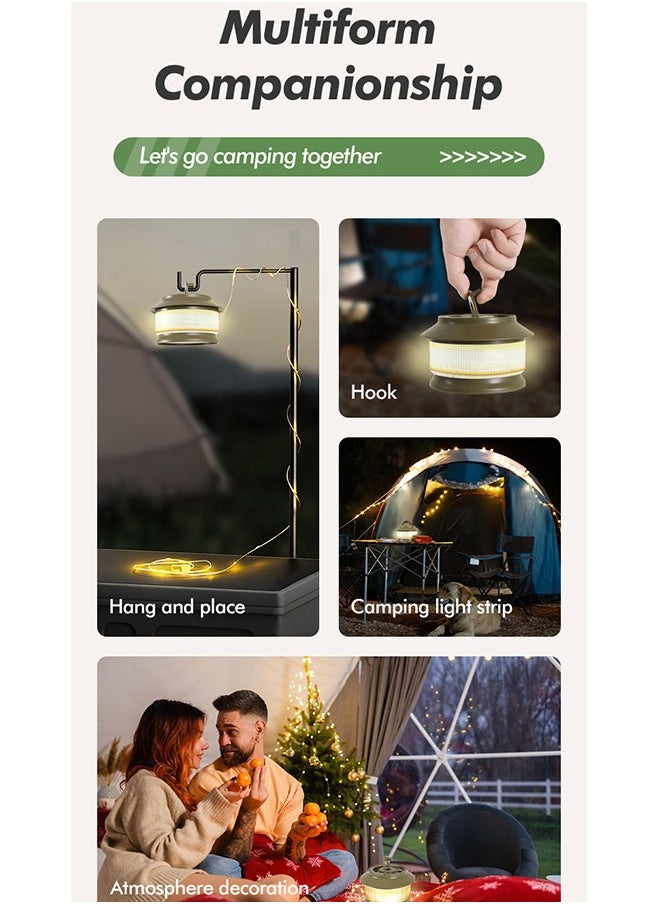 MVAQKLM  - LED Camping String Lights,20m Waterproof Outdoor Lights with 5 Lighting Modes,Rechargeable 3000mAh USB-C charging,2 in 1 Portable String Lights for Yard, Garden, Camping, Party - Image 1
