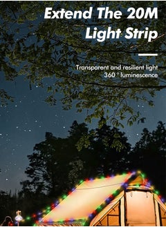 MVAQKLM  LED Camping String Lights,20m Waterproof Outdoor Lights with 5 Lighting Modes,Rechargeable 3000mAh USB-C charging,2 in 1 Portable String Lights for Yard, Garden, Camping, Party  - Image 2