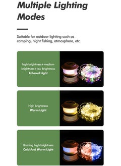 MVAQKLM  LED Camping String Lights,20m Waterproof Outdoor Lights with 5 Lighting Modes,Rechargeable 3000mAh USB-C charging,2 in 1 Portable String Lights for Yard, Garden, Camping, Party  - Image 4