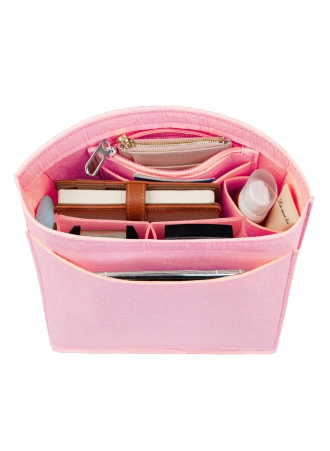 Vercord Purse Insert Organizers Felt Handbag Organizer Bag in Bag for Nylon Tote Pink Large - Image 2