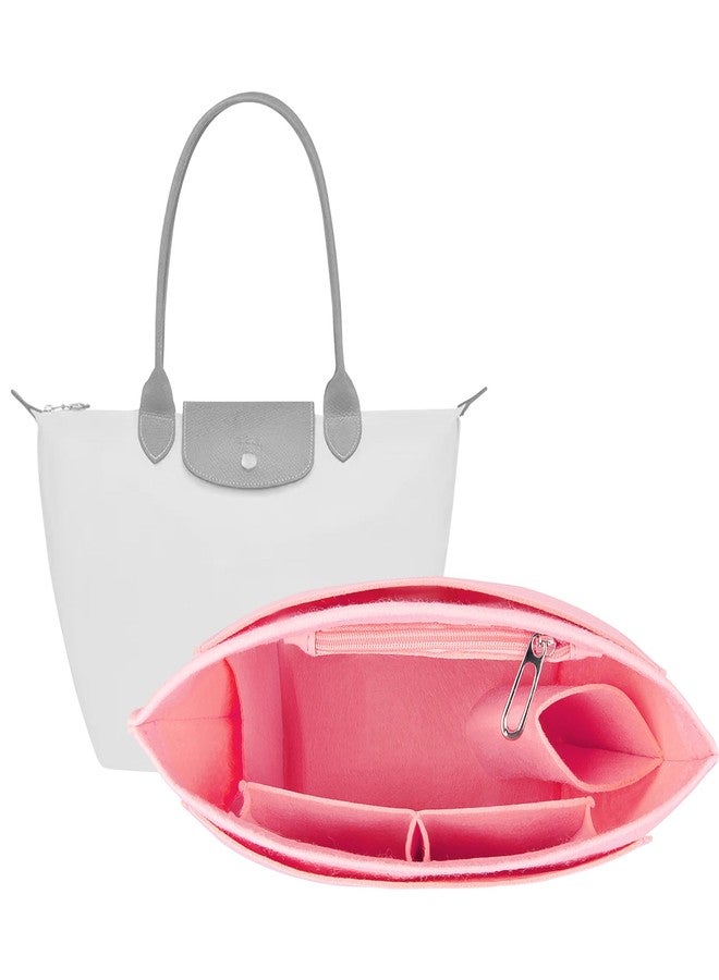 Vercord Purse Insert Organizers Felt Handbag Organizer Bag in Bag for Nylon Tote Pink Large - Image 1