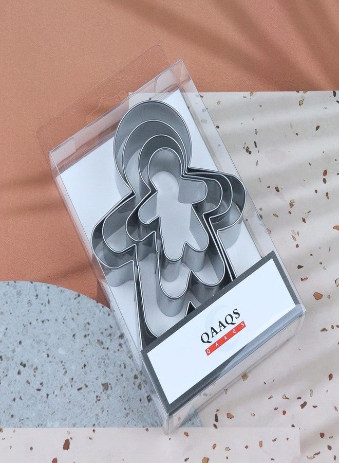 QAAQS Gingerbread Man Cookie Cutter Set - 5 inch, 4 inch, 3 inch, 2 inch - 4 Piece Christmas Gingerbread Boy Cookie Cutters Shapes Molds - Stainless Steel - Image 5