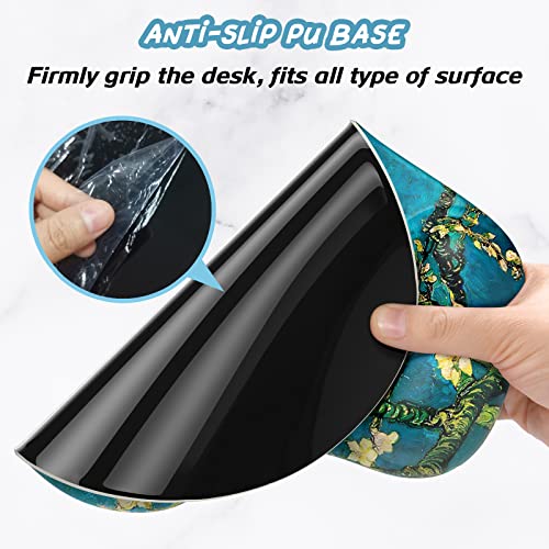 Hsurbtra Ergonomic Mouse Pad with Wrist Rest Support, Gel Mouse Pads with Non-Slip PU Base, Pain Relief Memory Foam Computer Mat, Cute Office Supplies Desk Decro Accessories, Blue - Image 5