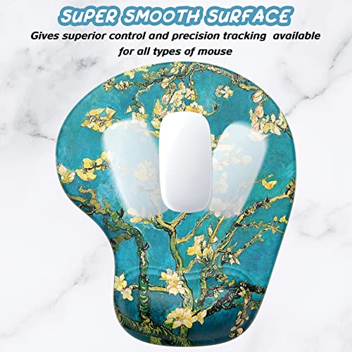 Hsurbtra Ergonomic Mouse Pad with Wrist Rest Support, Gel Mouse Pads with Non-Slip PU Base, Pain Relief Memory Foam Computer Mat, Cute Office Supplies Desk Decro Accessories, Blue - Image 4