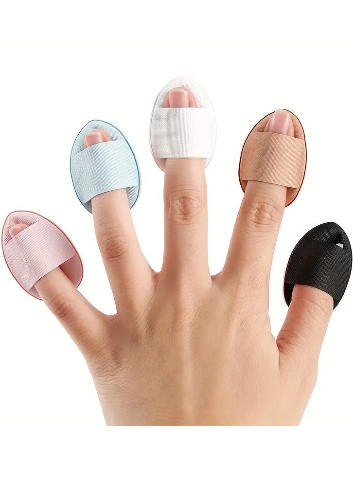 ORiTi 5 PCS Soft and Smooth Fingertip Makeup Puff Brush for Perfect Concealer Application 