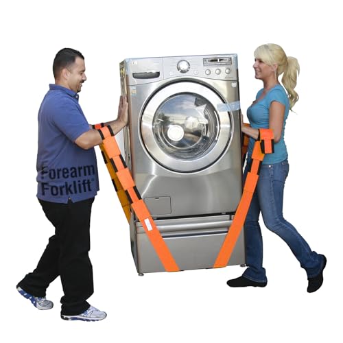 Forearm Forklift Furniture Moving Straps – 2-Person Lifting Strap for Moving Furniture, Appliances, Heavy Duty Carrying for Heavy Objects up to 800 lbs, Forearm Forklift, Orange - Image 1