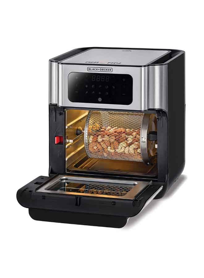 BLACK+DECKER Air Fryer Oven, Rapid Air Convection Technology, Digital Temperature Control, 90-Minute Timer, 10 Pre-Set Modes, Family-Sized Capacity, Oil-Free Cooking, 12 L 1500 W AOF100-B5 Silver - Image 4
