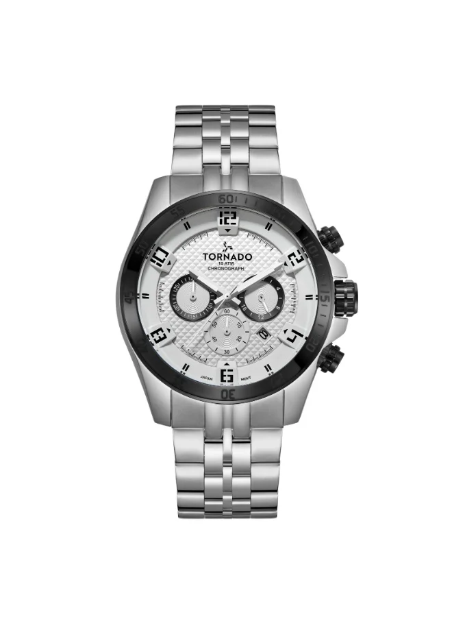 تورنيدو Men's Stainless Steel Chronograph Watch T3149B-YBSW - 46 mm