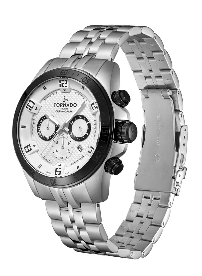 تورنيدو Men's Stainless Steel Chronograph Watch T3149B-YBSW - 46 mm