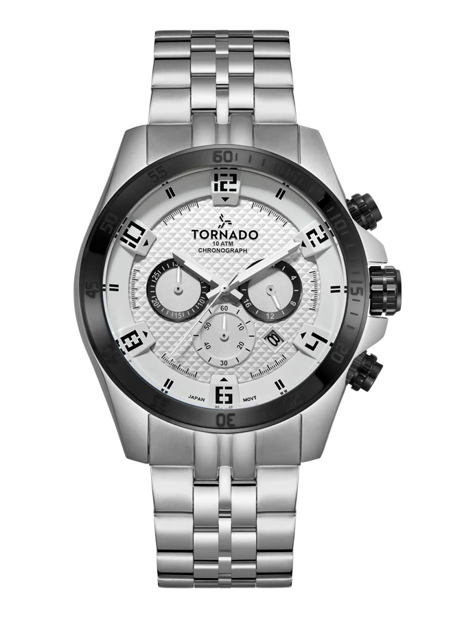 TORNADO Men's Stainless Steel Chronograph Watch T3149B-YBSW - 46 mm