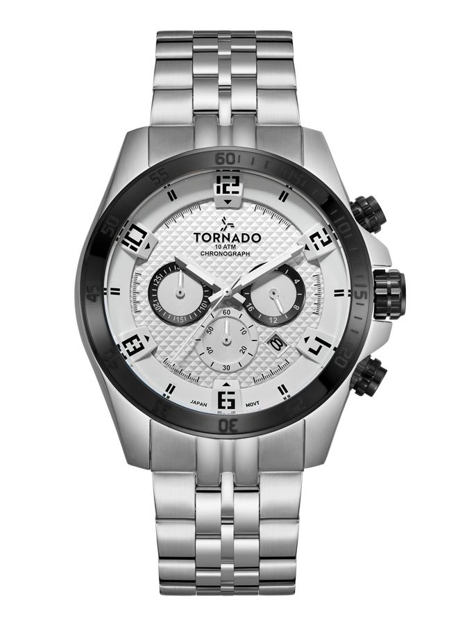TORNADO Men's Stainless Steel Chronograph Watch T3149B-YBSW - 46 mm - Image 1