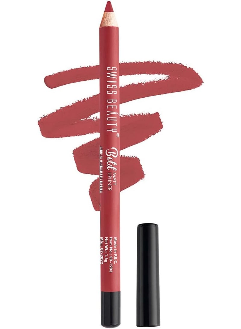 سويس بيوتي قلم تحديد شفاه جريء مطفي من سويس بيوتي | يدوم طويلًا | لمسة نهائية مطفية | لا يسبب الجفاف | لون وردي ساني - ١٣ - Image 1