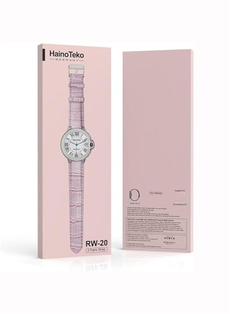 Haino Teko Women’s Smartwatch in Elegant Pink with 2 Stylish Strap Sets, HD Full Touch Display, Bluetooth Calling, Heart Rate & Sleep Monitoring, Step Counter, Smart Notifications, Long Battery Life – Perfect for Girls & Women, Gift-Ready Package - Image 3