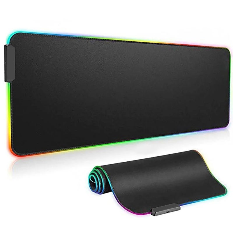 Y&D RGB Large Gaming Mouse Pad Desk Mat - Extended LED Computer Gamer Mousepad Keyboard Pad - Non-Slip Rubber Base PC Laptop Desk Pads - Image 2