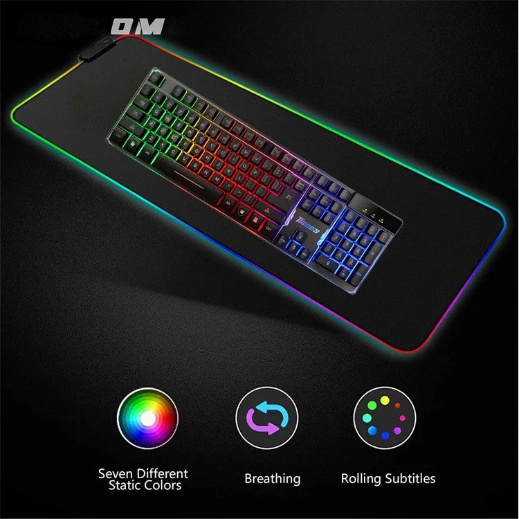 Y&D RGB Large Gaming Mouse Pad Desk Mat - Extended LED Computer Gamer Mousepad Keyboard Pad - Non-Slip Rubber Base PC Laptop Desk Pads - Image 5