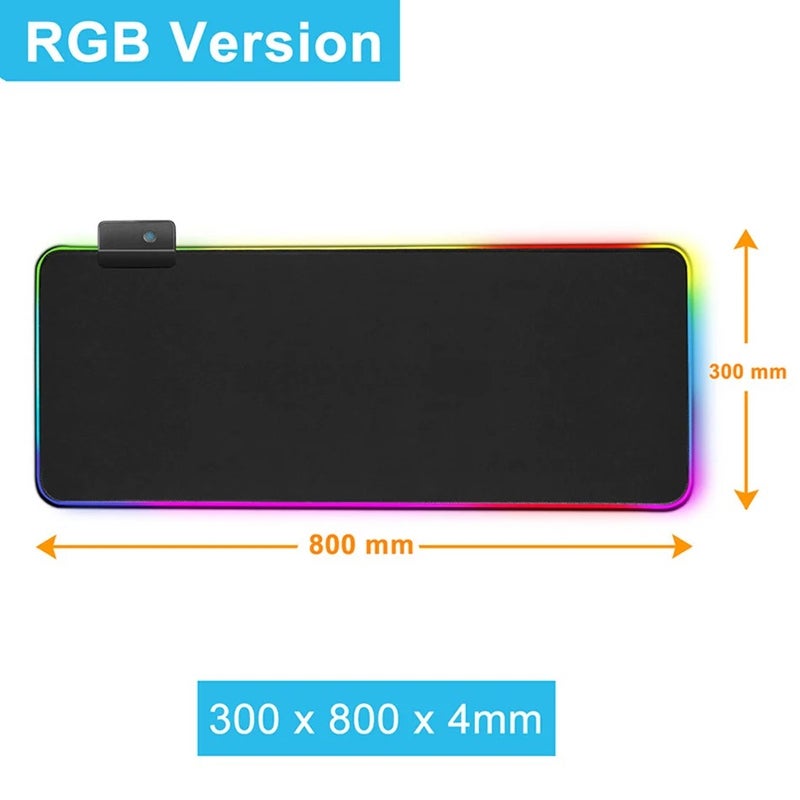 Y&D RGB Large Gaming Mouse Pad Desk Mat - Extended LED Computer Gamer Mousepad Keyboard Pad - Non-Slip Rubber Base PC Laptop Desk Pads - Image 1