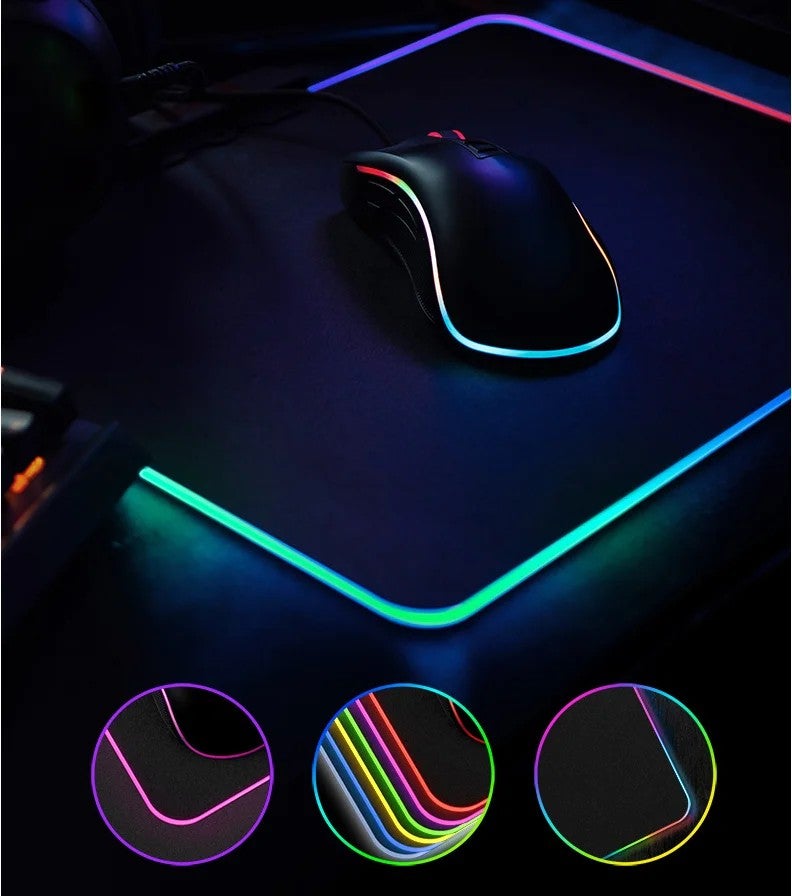 Y&D RGB Large Gaming Mouse Pad Desk Mat - Extended LED Computer Gamer Mousepad Keyboard Pad - Non-Slip Rubber Base PC Laptop Desk Pads - Image 3