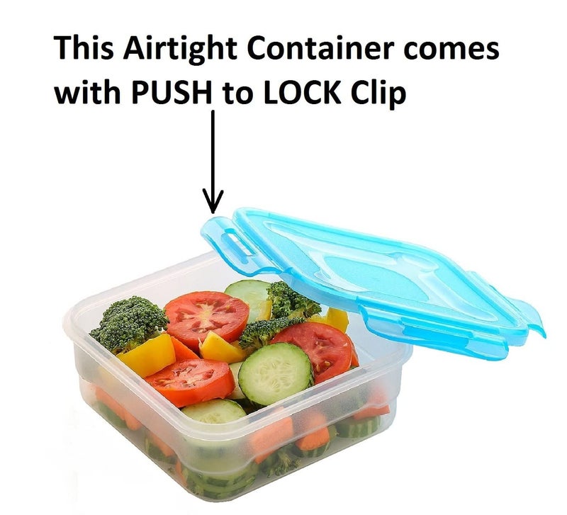 Angelware Plastic Air Tight Modular Fridge Storage Containers for Snacks Food Storage Boxes, Microwave Safe, Freezer Safe, BPA Free (3 pieces, 800ml) - Image 4