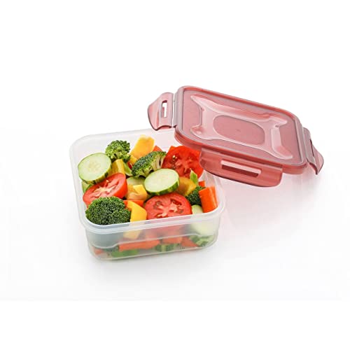 Angelware Plastic Air Tight Modular Fridge Storage Containers for Snacks Food Storage Boxes, Microwave Safe, Freezer Safe, BPA Free (3 pieces, 800ml) - Image 2