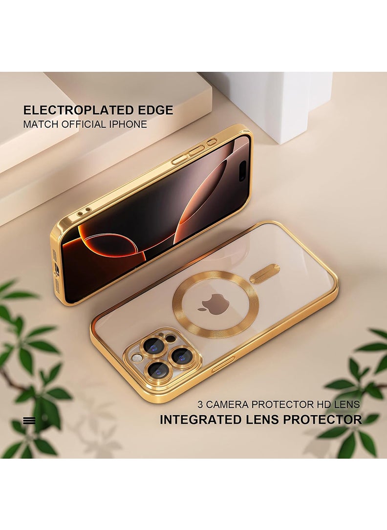 Theodor - Premium Soft Clear Case for iPhone 15 Pro Max Camera Lens Full Protection, Compatible with MagSafe Wireless Charging, Shockproof TPU Phone Cover iPhone 15 Pro Max 6.7 Inch 2023 -Desert Titanium - Image 1