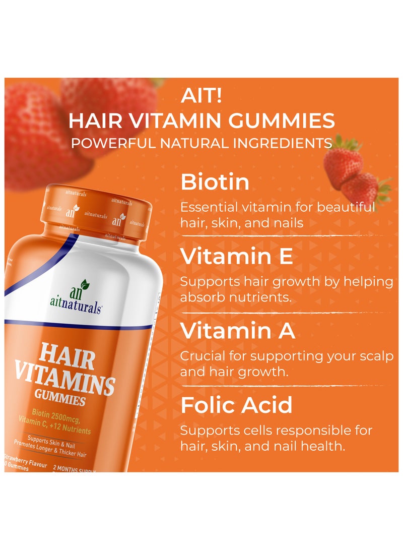 ايه آي تي ناتشورالز فيتامينات الشعر - بنكهة الفراولة (60 قطعة) - Image 5